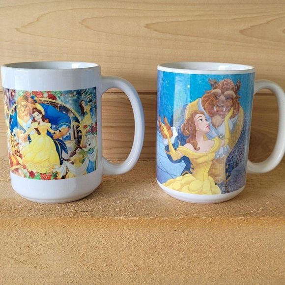 Disney Set of 2 Collectible Coffee Mugs, Beauty and the Beast full sized cups - Picture 14 of 16